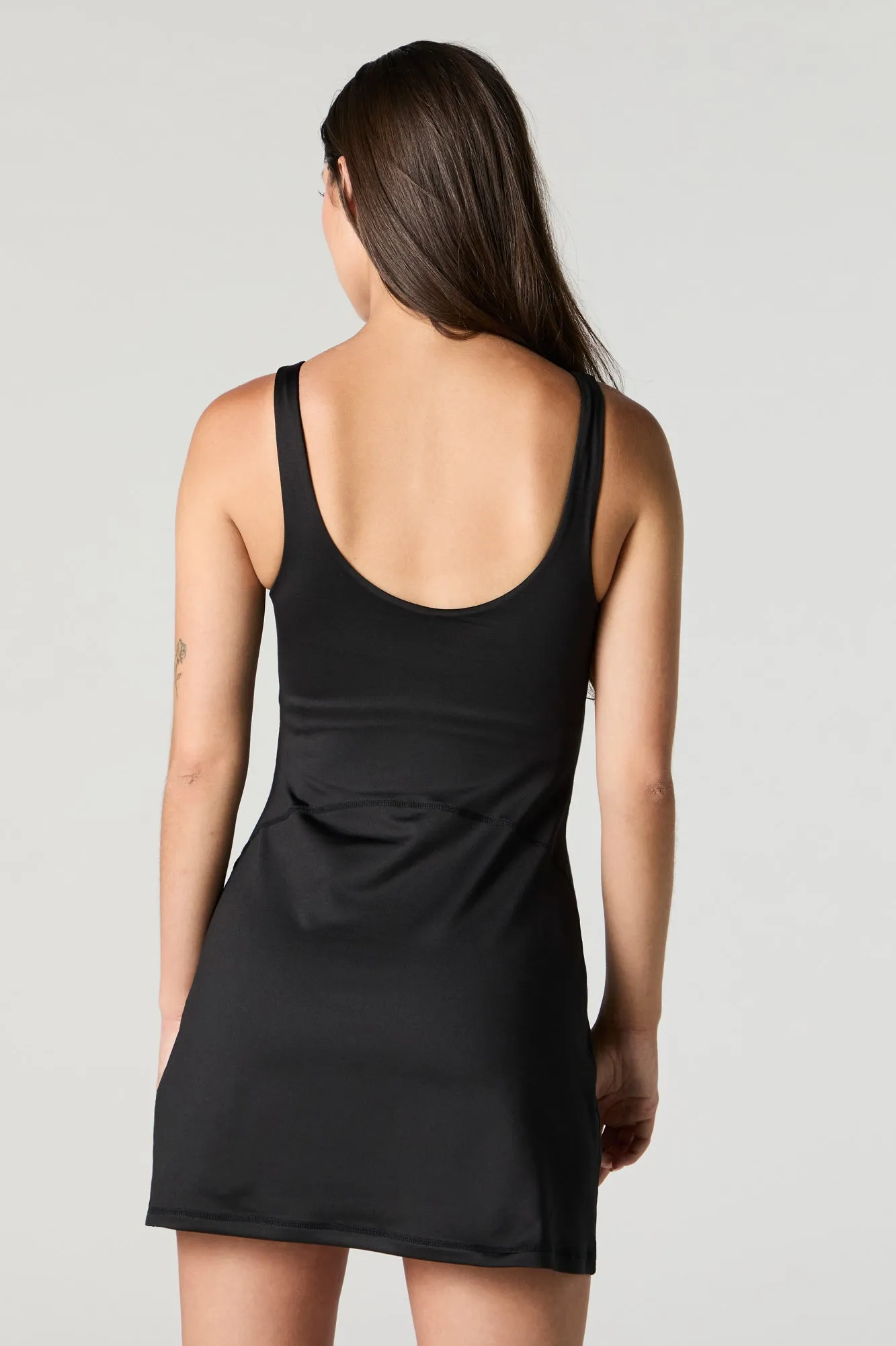 Active Scoop Neck Dress with Built-In Short