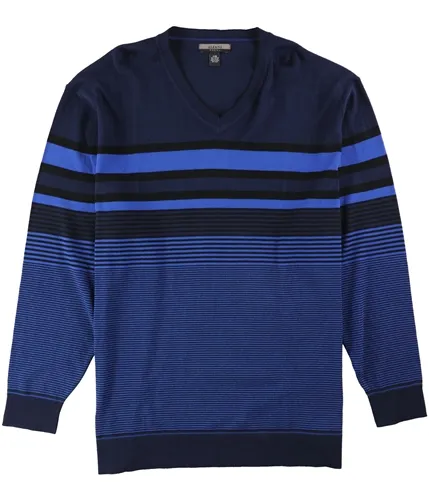 Alfani Mens Bold Pop Striped V-Neck Pullover Sweater, TW3