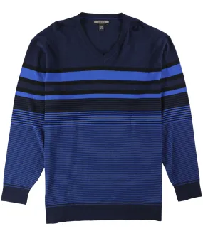 Alfani Mens Bold Pop Striped V-Neck Pullover Sweater, TW3