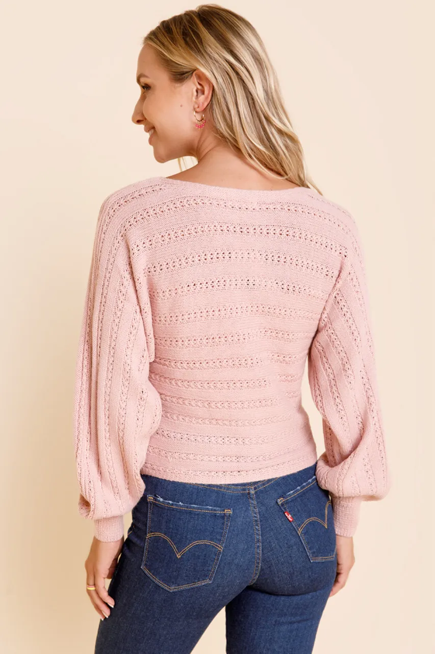 Alice Pointelle Dolman Sweater