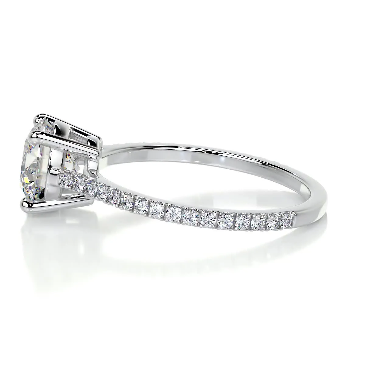 Anna Diamond Engagement Ring -14K White Gold