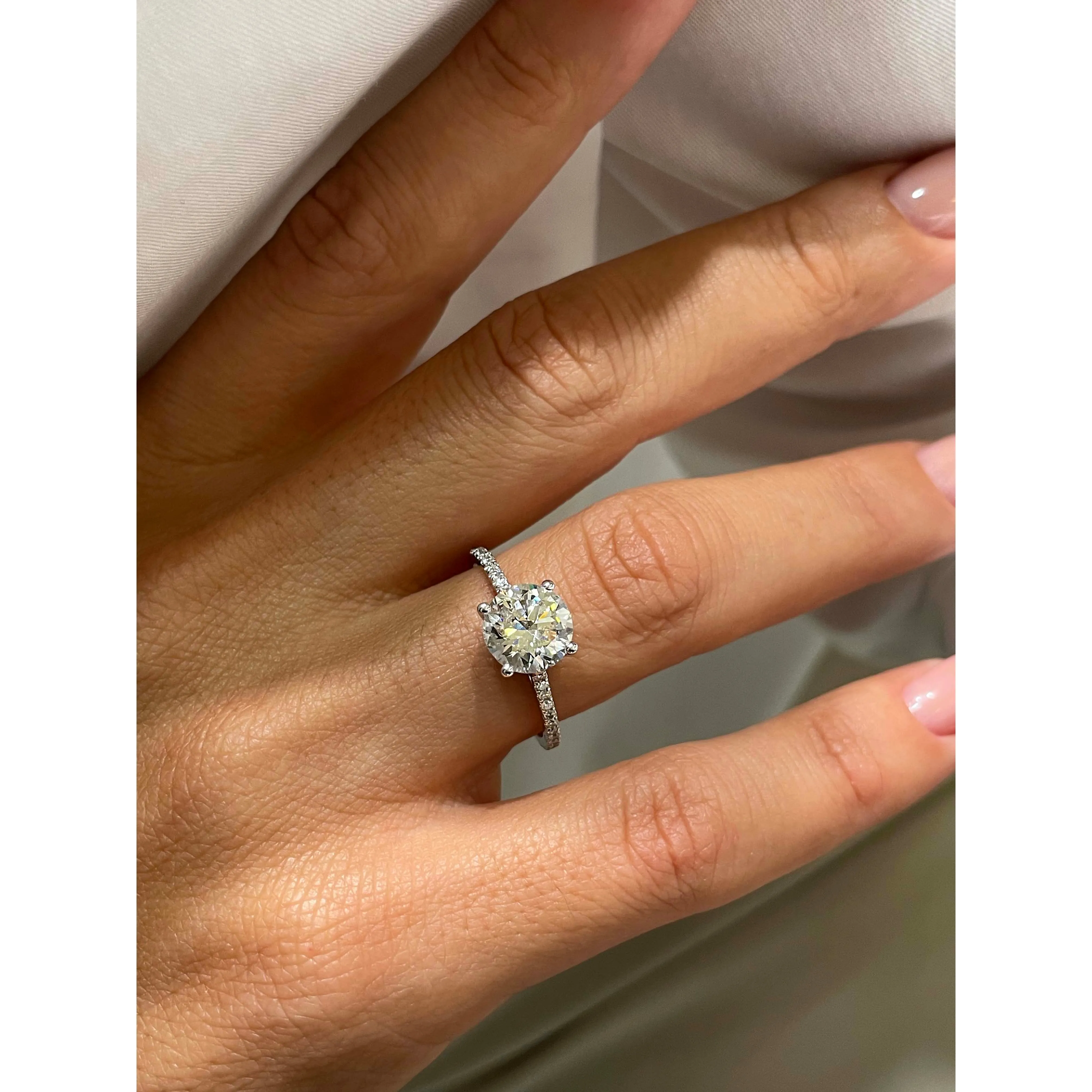 Anna Diamond Engagement Ring -14K White Gold