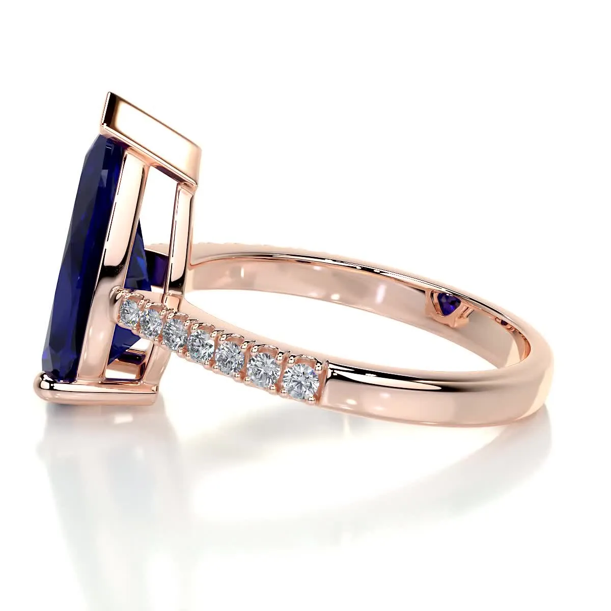 Anna Gemstone & Diamonds Ring   (4.15 Carat) -14K Rose Gold