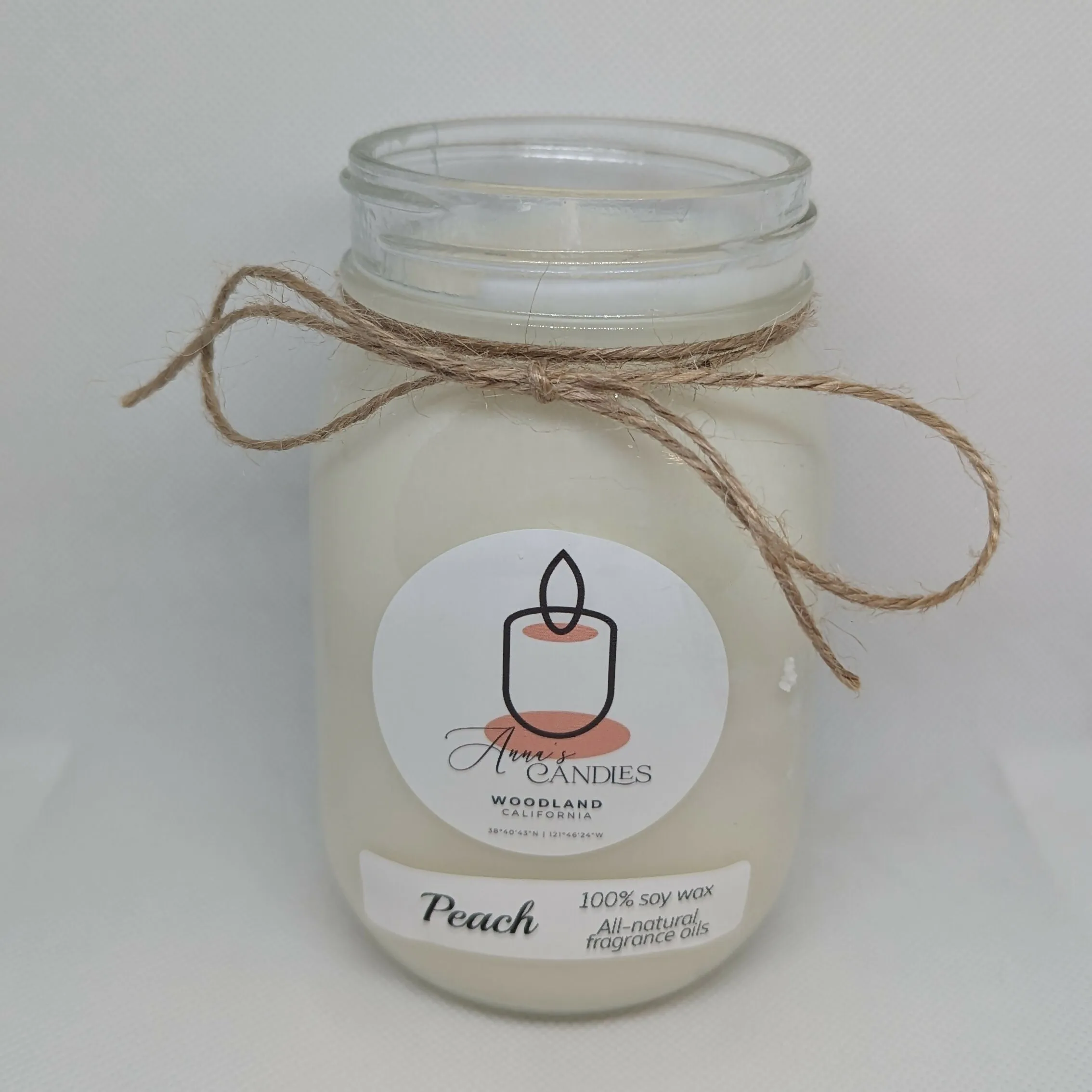 Anna's Candles - Peach White Wax Candle