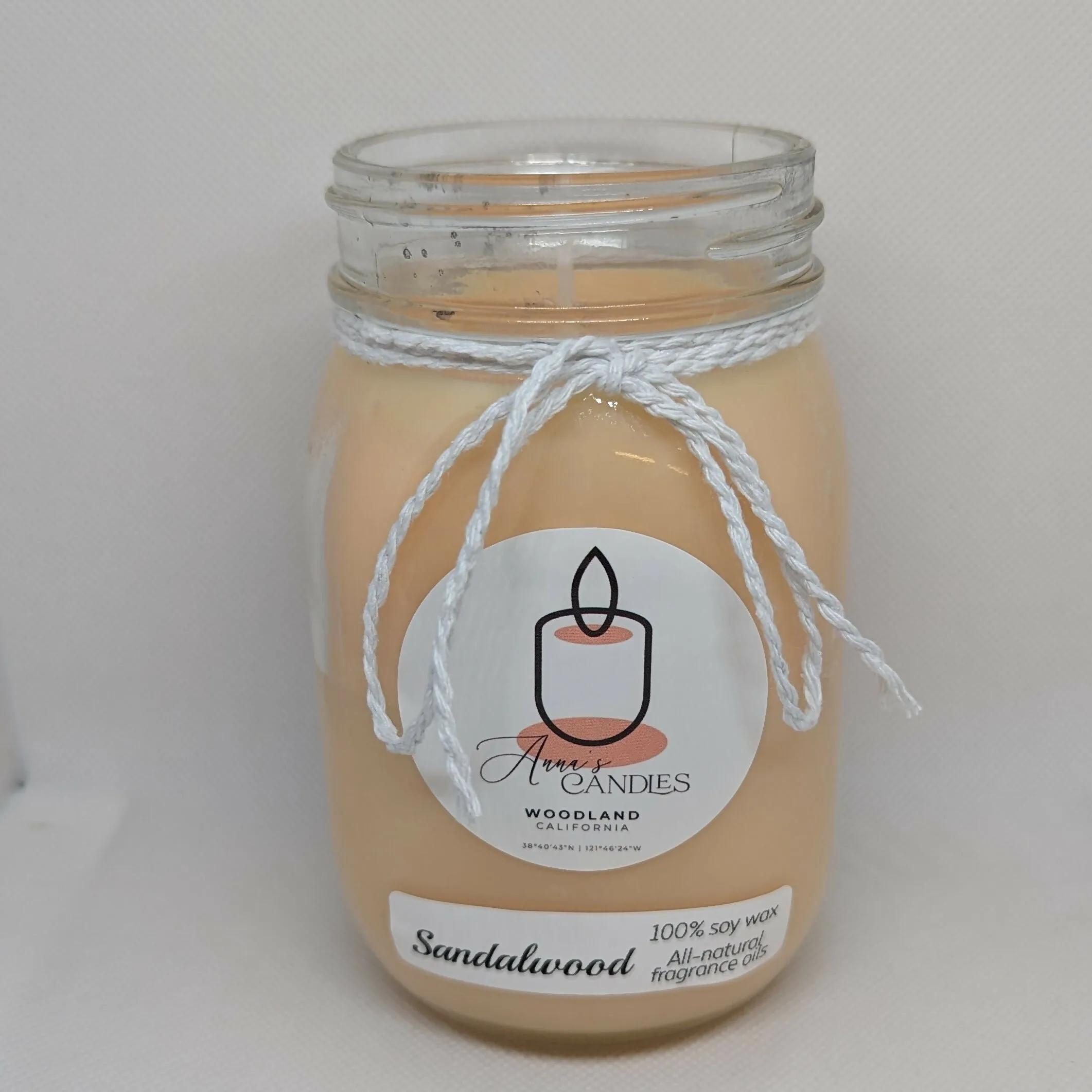 Anna's Candles - Sandalwood Colored Wax Candle