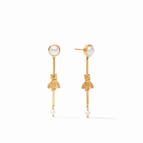 Bee Duster Earring Gold Pearl by Julie Vos