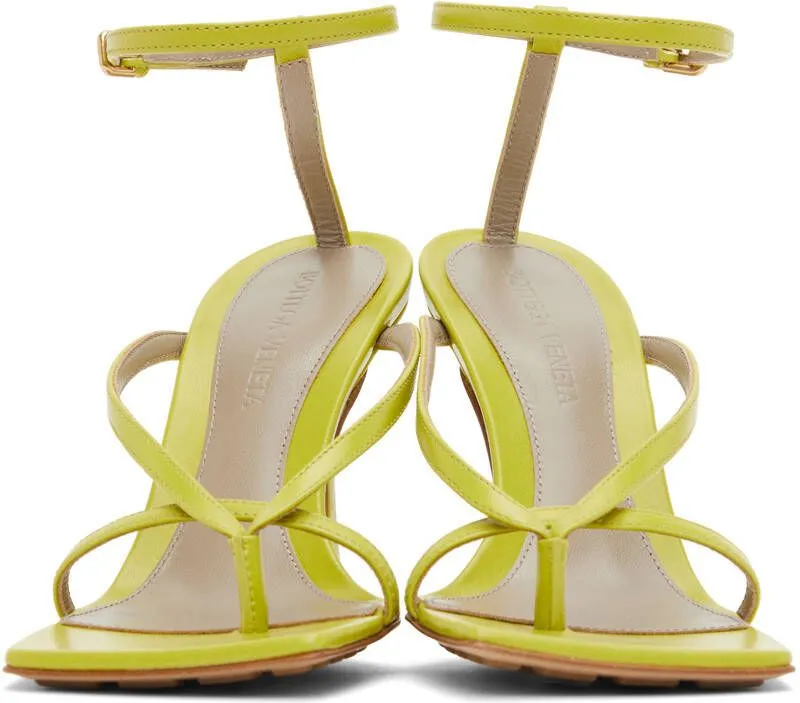 Bottega Veneta Green Strappy Stretch Heeled Sandals