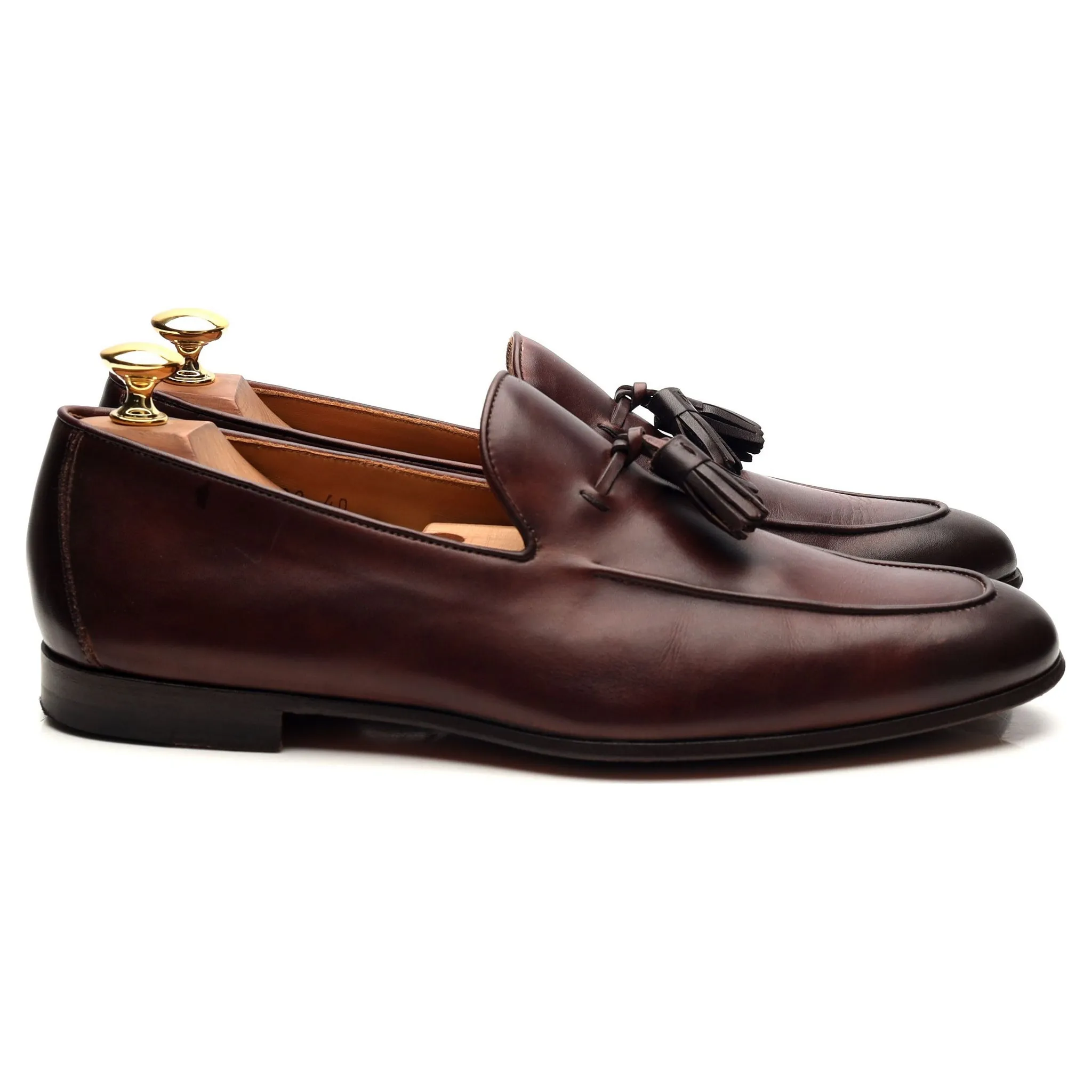 Brown Leather Tassel Loafers UK 6 EU 40