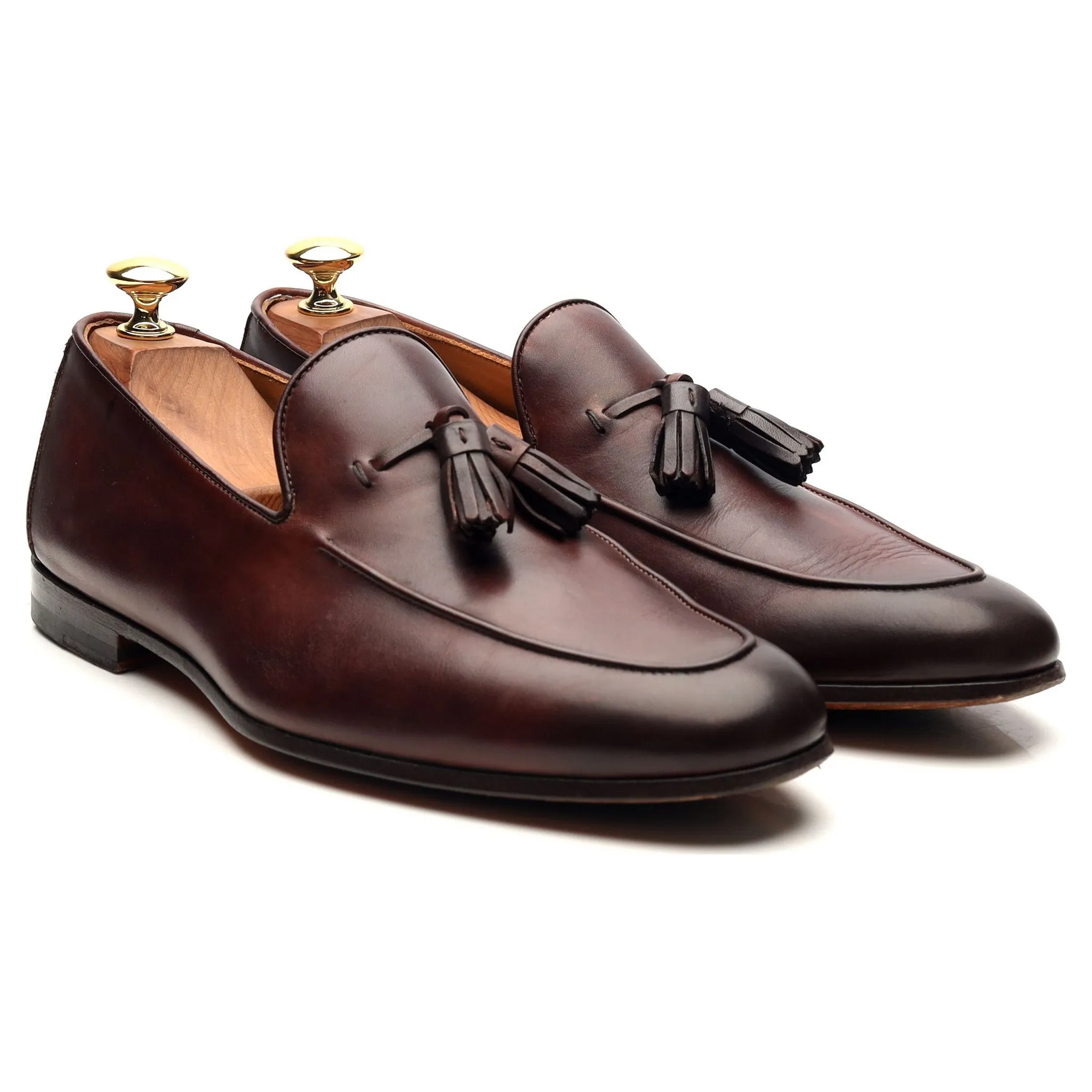 Brown Leather Tassel Loafers UK 6 EU 40