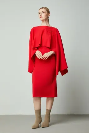 Cape knitted dress