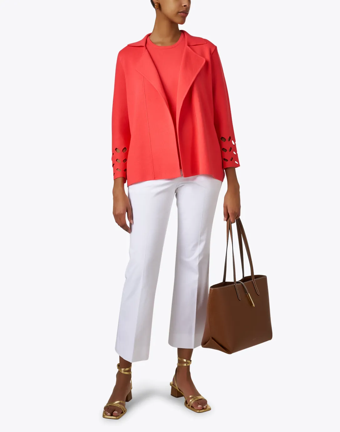 Coral Cutout Knit Jacket 