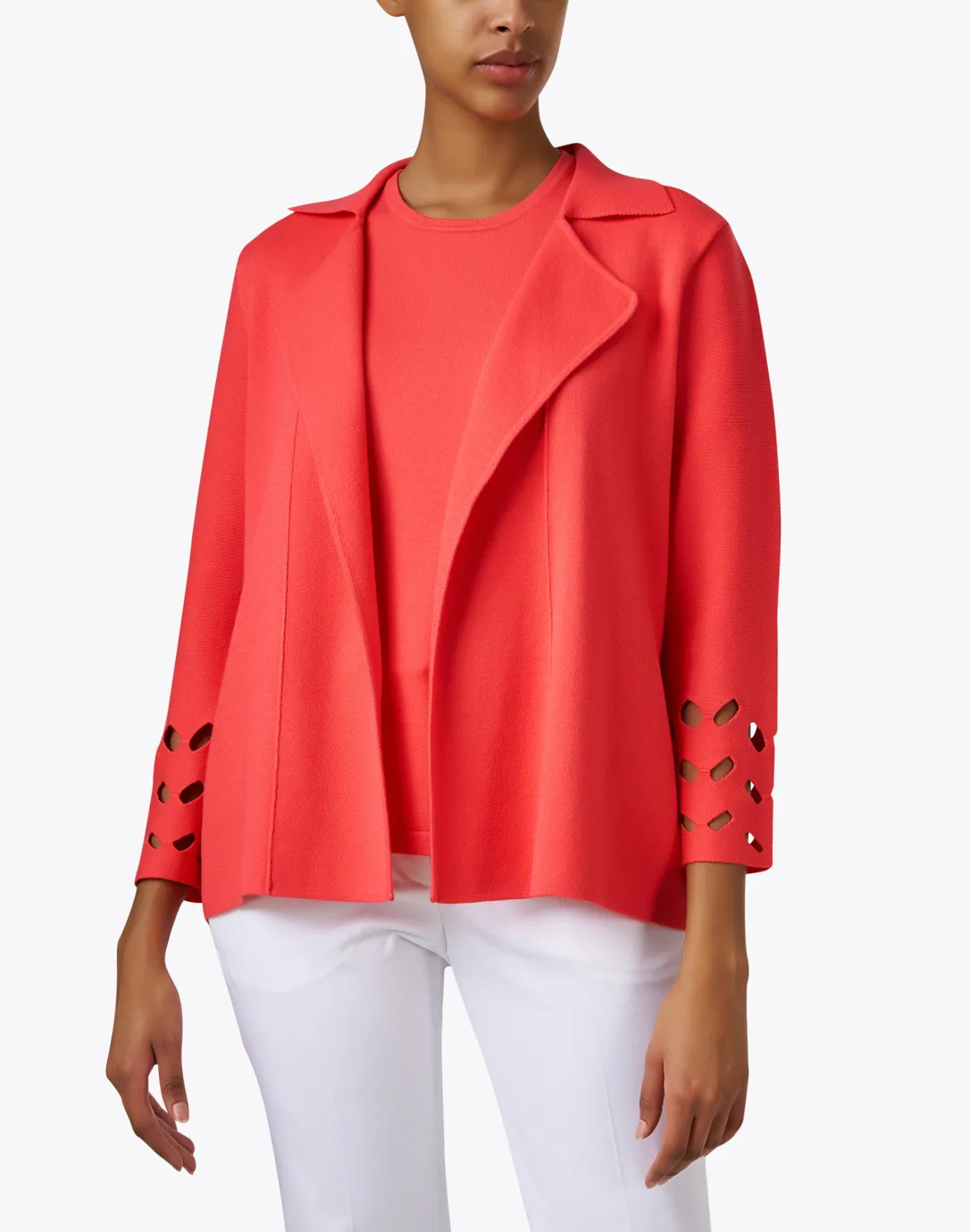 Coral Cutout Knit Jacket 