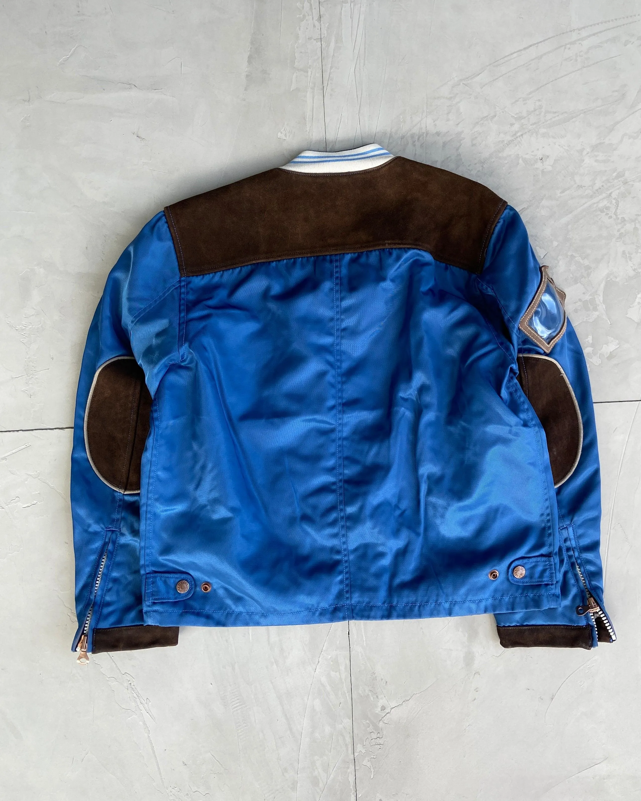 DIESEL 2000'S NYLON & SUEDE PATCH JACKET - M/L