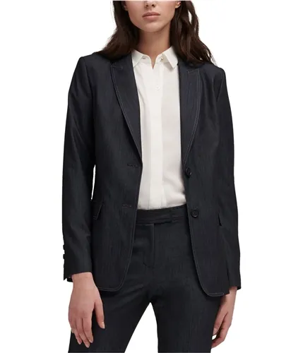 Dkny Womens Two-Button Denim Blazer Jacket