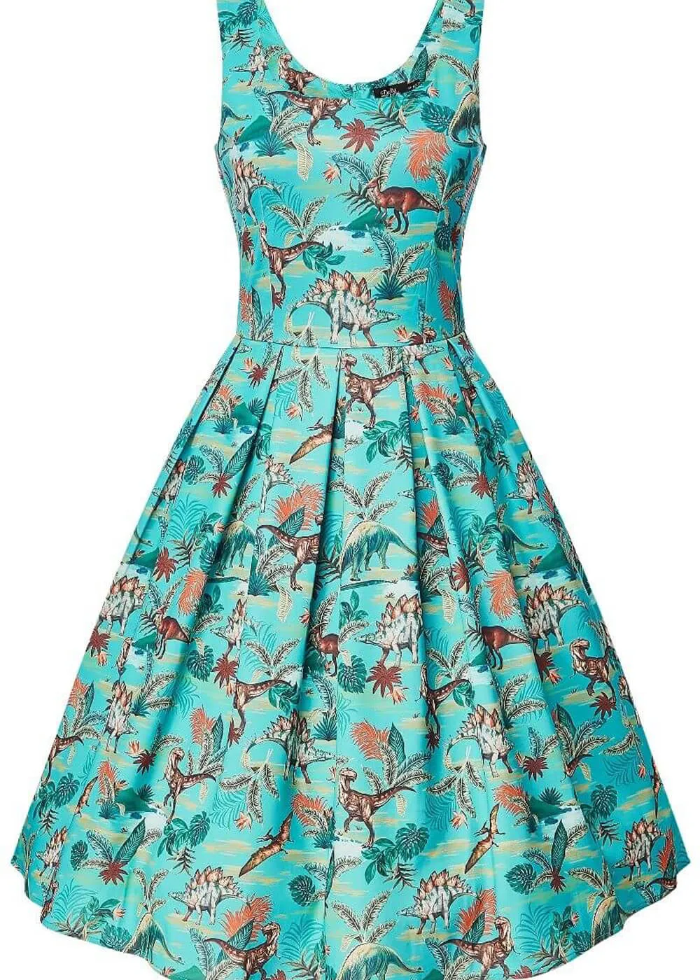 Dolly & Dotty Amanda Dinosaur 50's Swing Dress Green