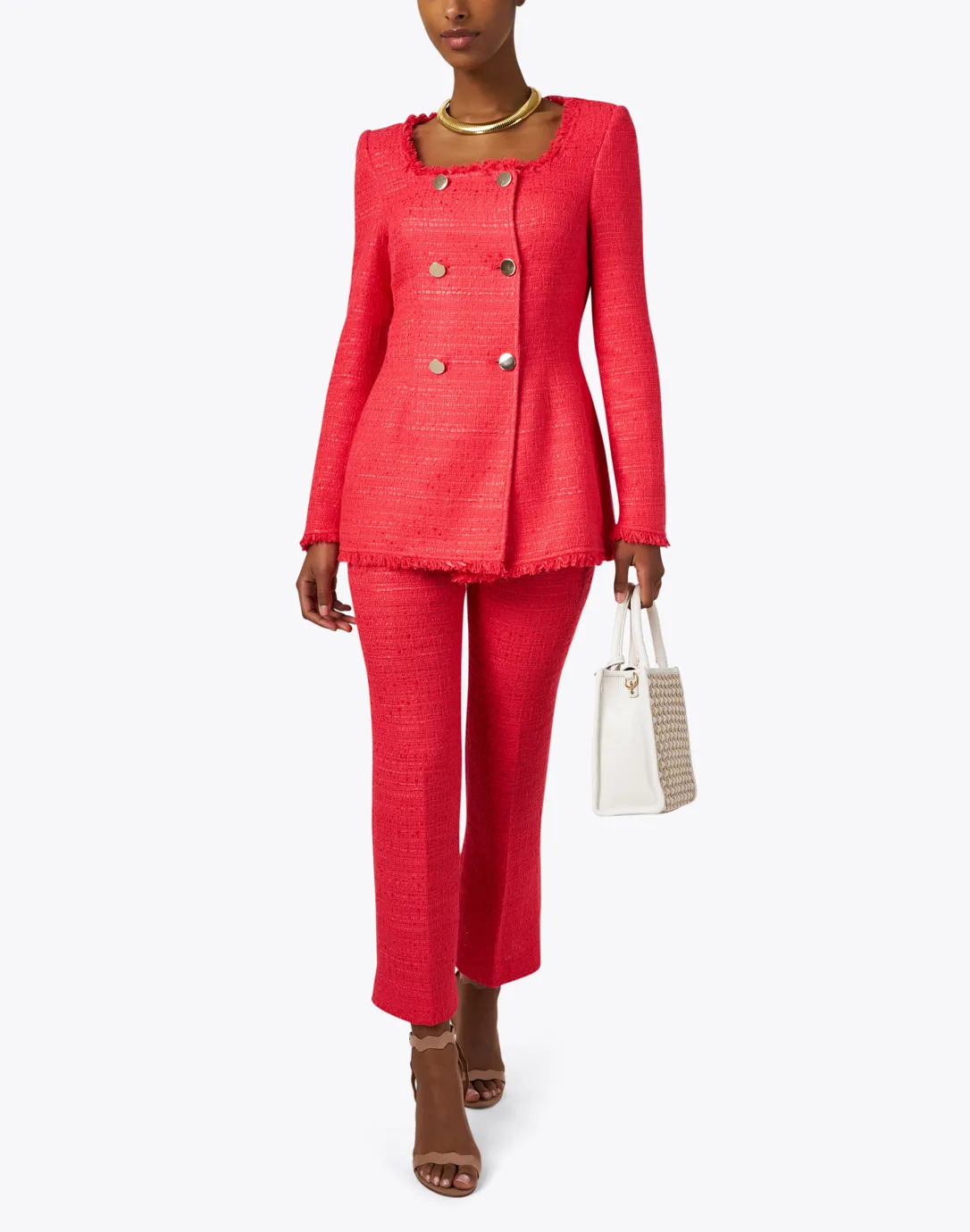 Elara Red Tweed Jacket