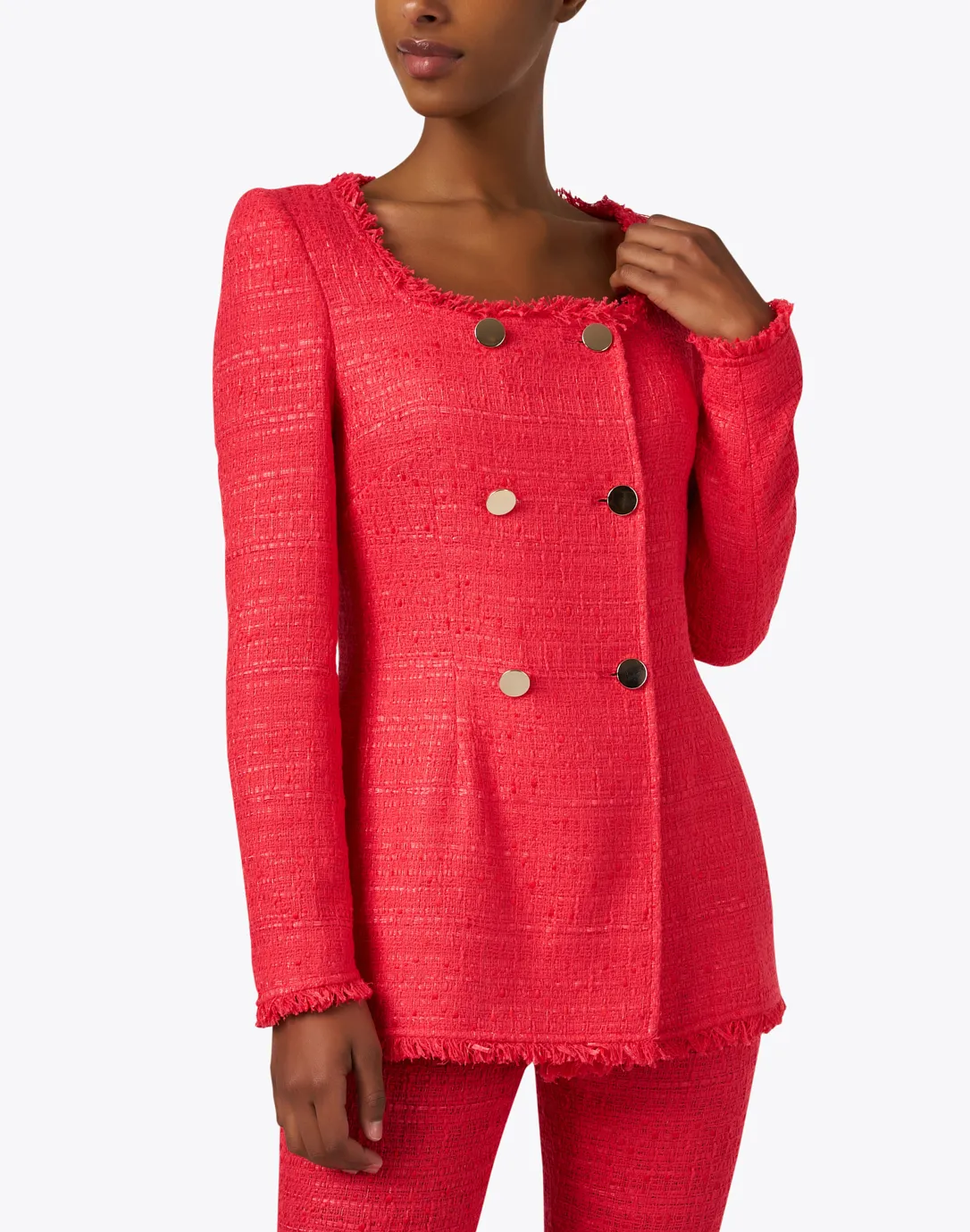 Elara Red Tweed Jacket