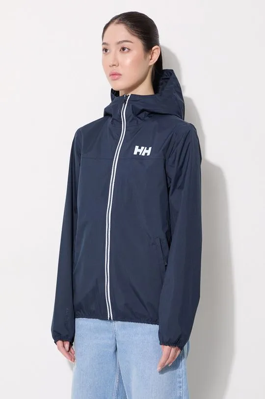 Helly Hansen rain jacket Belfast II women's navy blue color