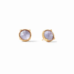 Honey Stud Earrings Gold Iridescent Lavender by Julie Vos