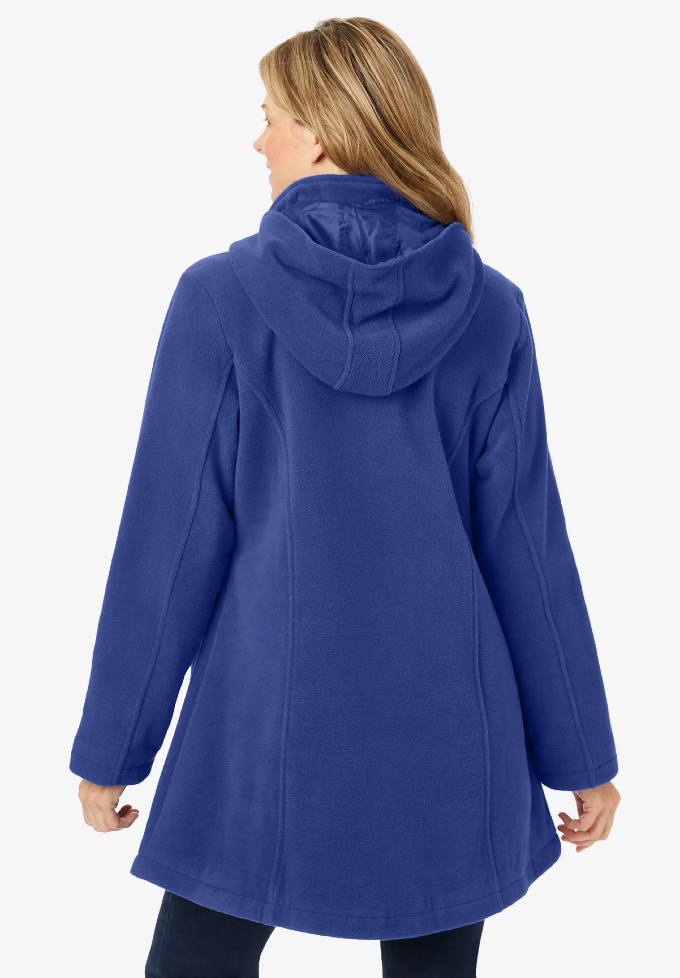 Hooded A-Line Fleece Coat