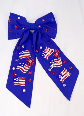 Independence Flag Bow BLUE