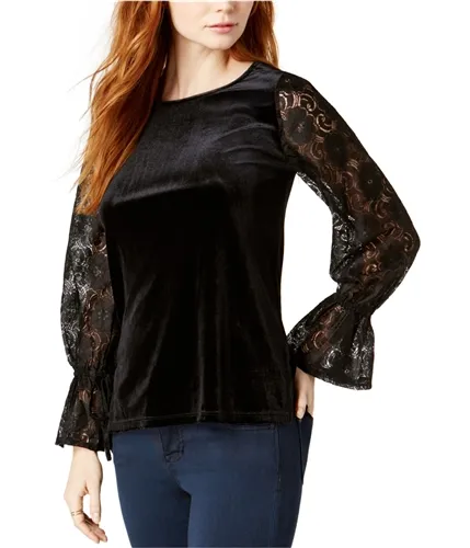 Kensie Womens Lace Sleeve Knit Blouse