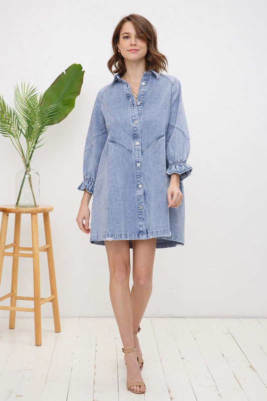 Linked Washed Denim Dress [ONLINE EXCLUSIVE]