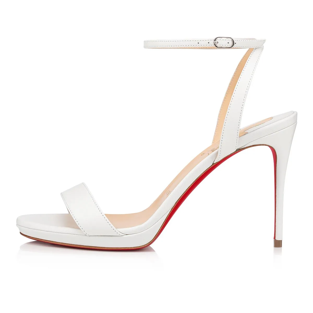 Loubi Queen 100 mm Sandals - Nappa leather - Bianco - Women