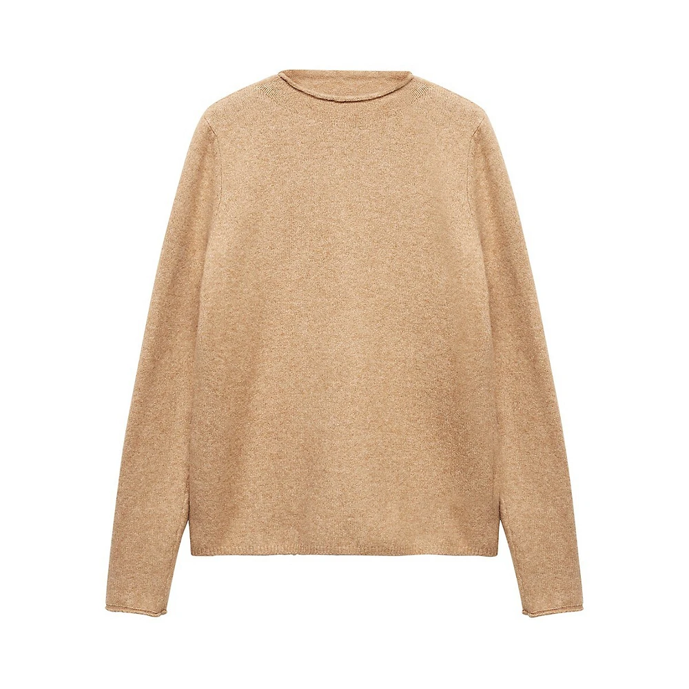 Mango Rolled Crewneck Sweater