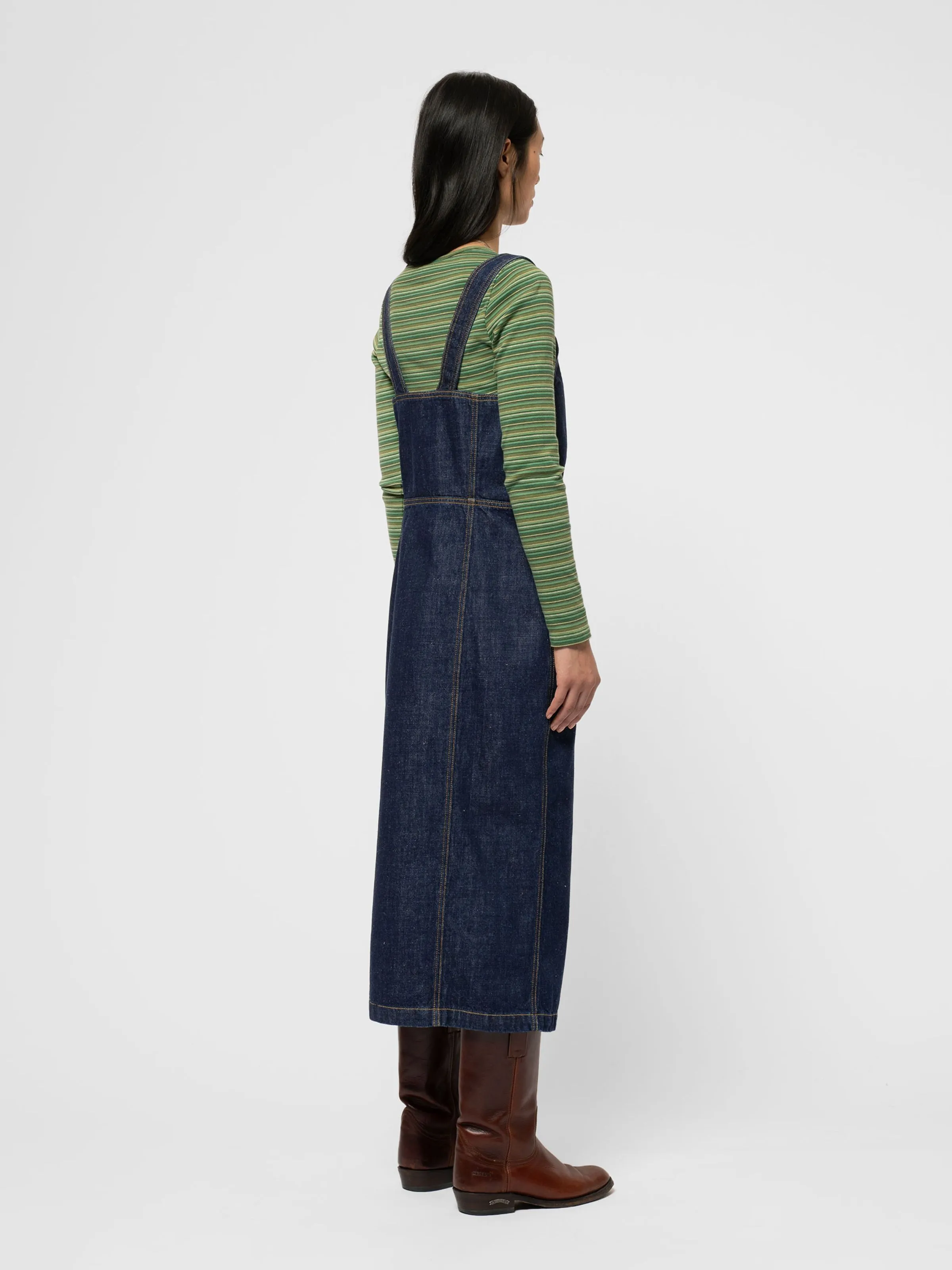 Mona Denim Dress 40s Redcast Dark Blue