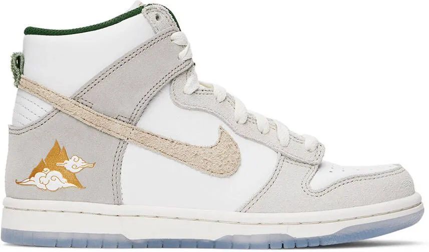 Nike Kids White & Gray Dunk High Big Kids Sneakers