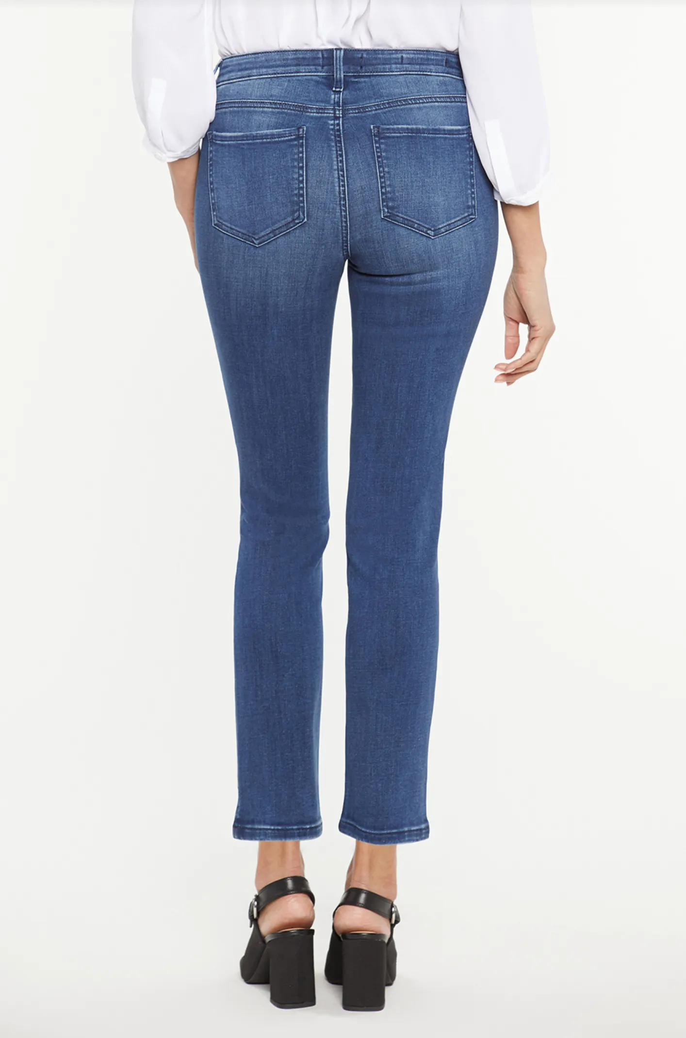 NYDJ Sheri slim ankle jeans, riveted side slits