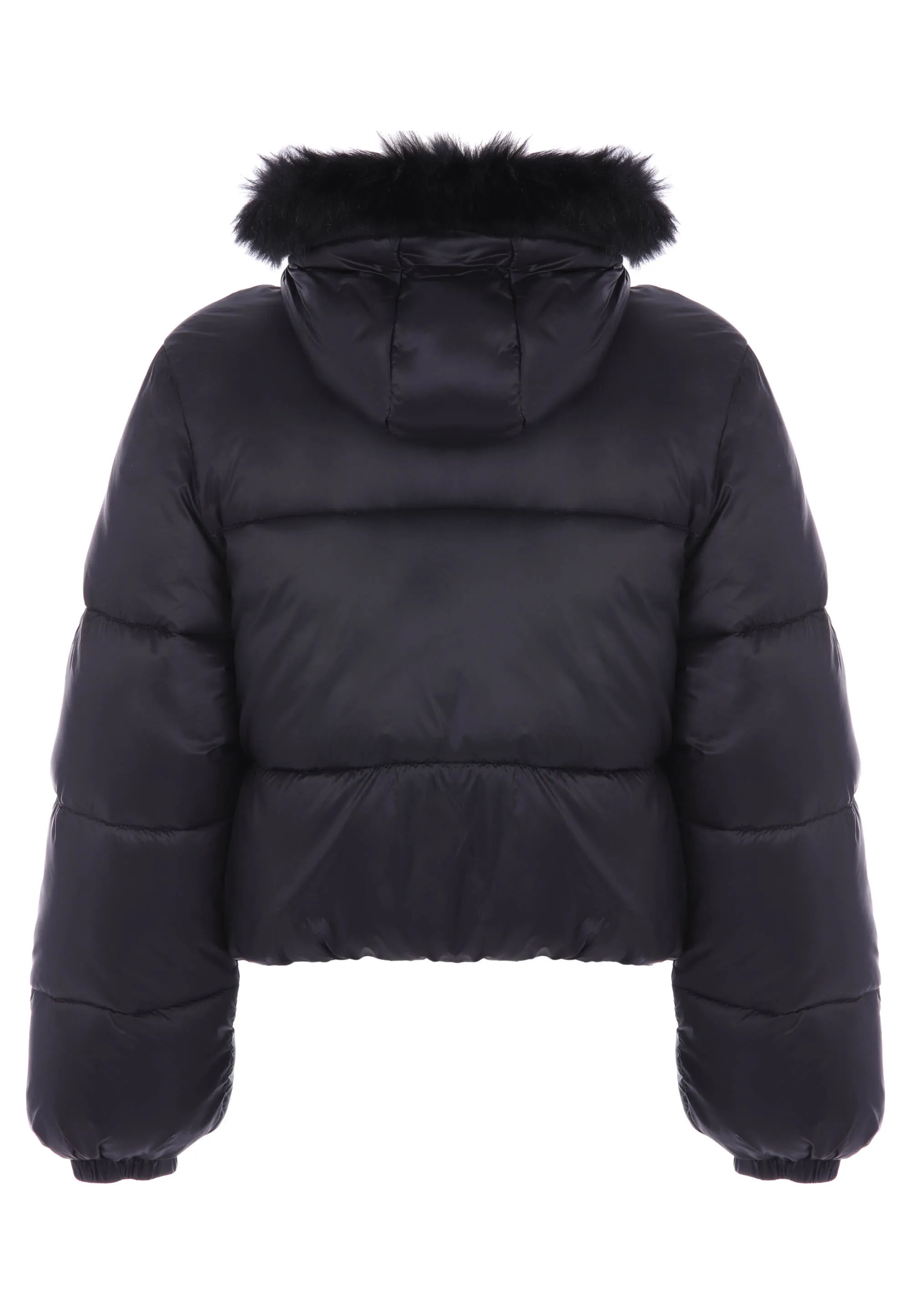 Older Girls Black Padded Sheen Coat