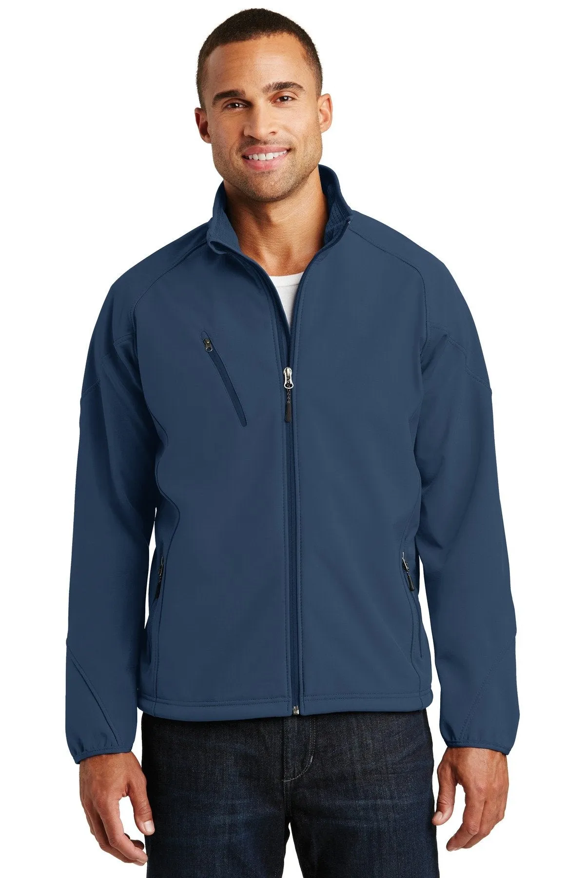 Port Authority Textured Soft Shell Jacket J705 Insignia Blue