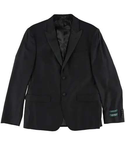 Ralph Lauren Mens Classic-Fit Black Paisley Two Button Blazer Jacket