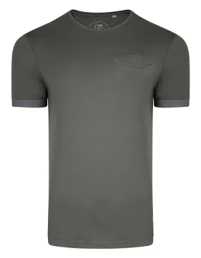 Ringspun Clifton Crew Neck Cotton Plain T-shirt Charcoal