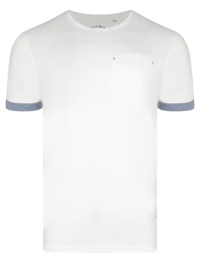 Ringspun Clifton Crew Neck Cotton Plain T-shirt Off White