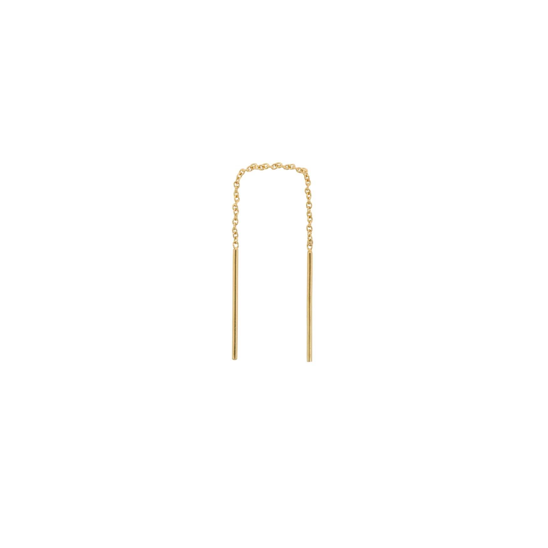 Single Two Bar Chain Earring 14K