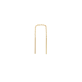 Single Two Bar Chain Earring 14K