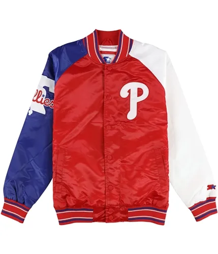 Starter Mens Phillies Satin Varsity Jacket