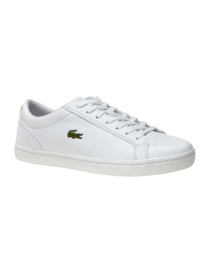 Straightset Leather Trainer Sneaker in  White