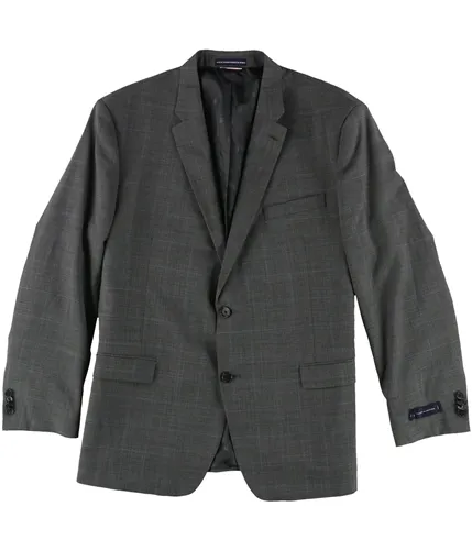 Tommy Hilfiger Mens Windowpane Two Button Blazer Jacket, TW3