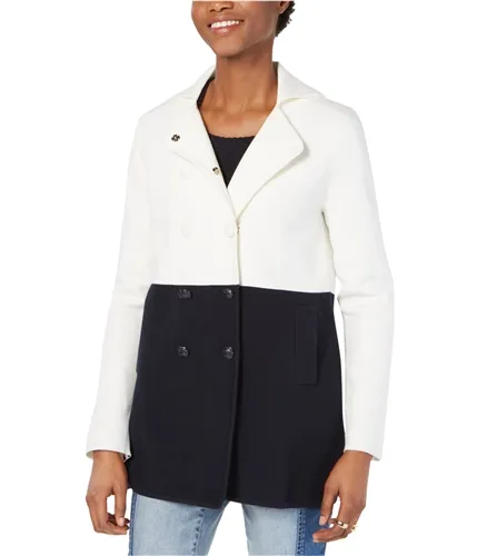 Tommy Hilfiger Womens Colorblocked Pea Coat