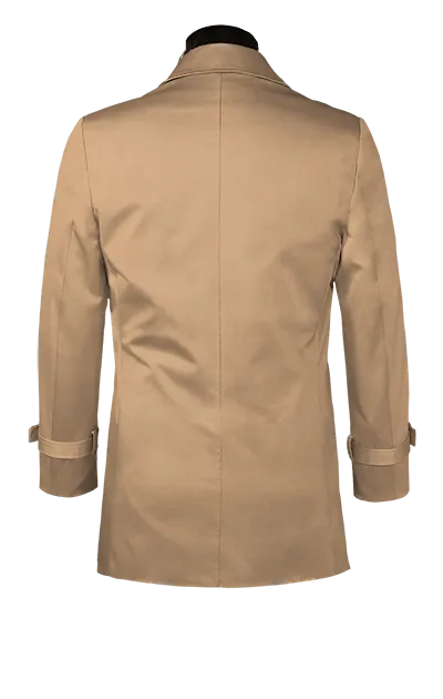  Trench coat de botonadura simple camel corta