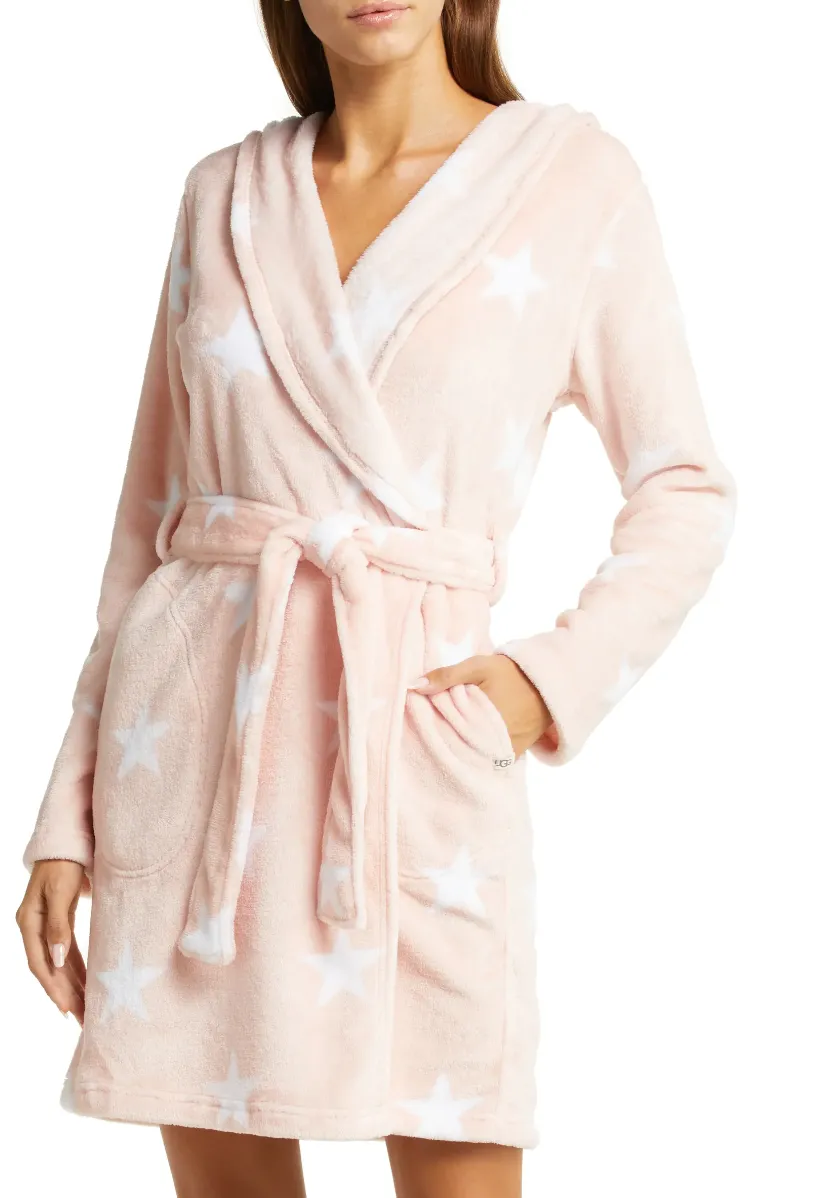 UGG MIRANDA Hooded Fleece Robe in Lotus Blossom/Stars 