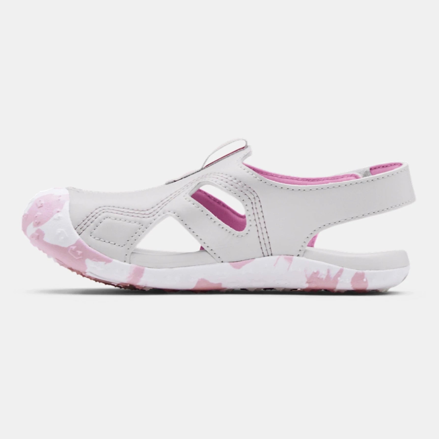 Under Armour Halo Grey/Stellar Pink/White Fat Tire Defender Children’s Sandal