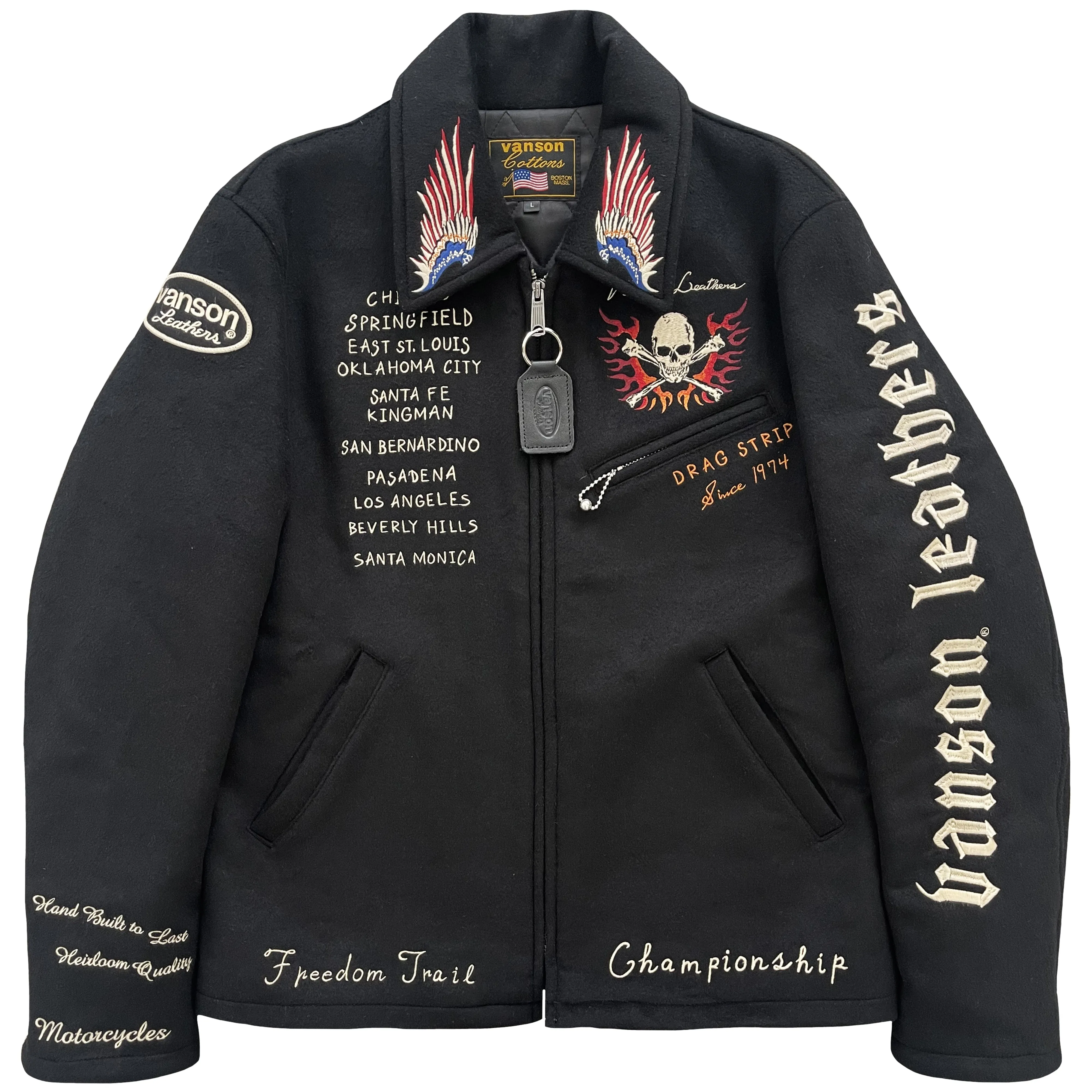 Vanson Wool Motorcycle Jacket