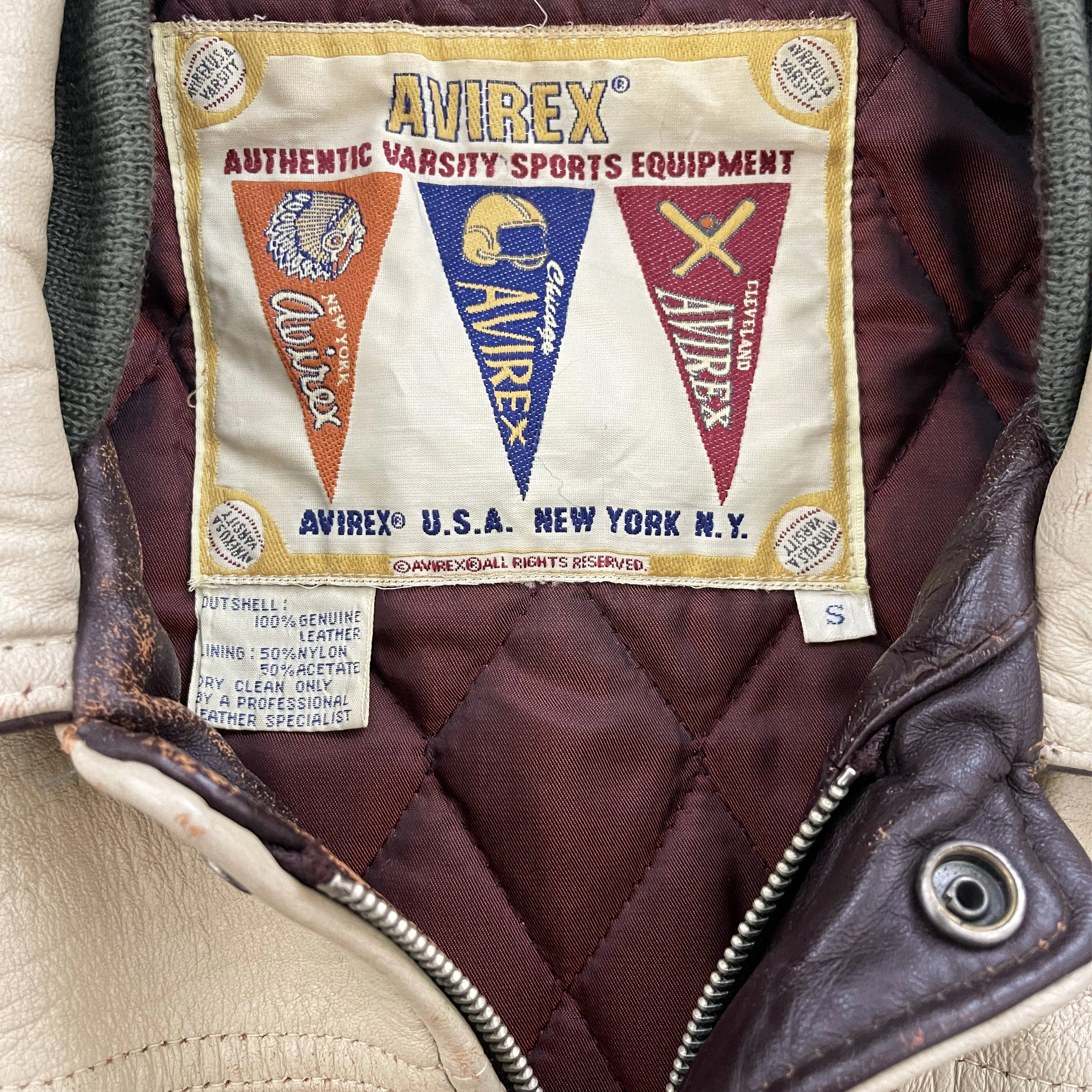 Vintage Avirex Leather Varsity Jacket