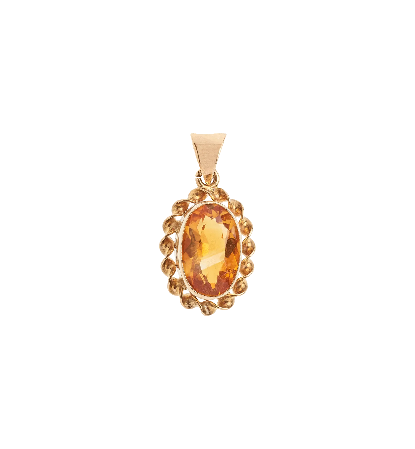 Vintage Citrine Honey Luster Charm