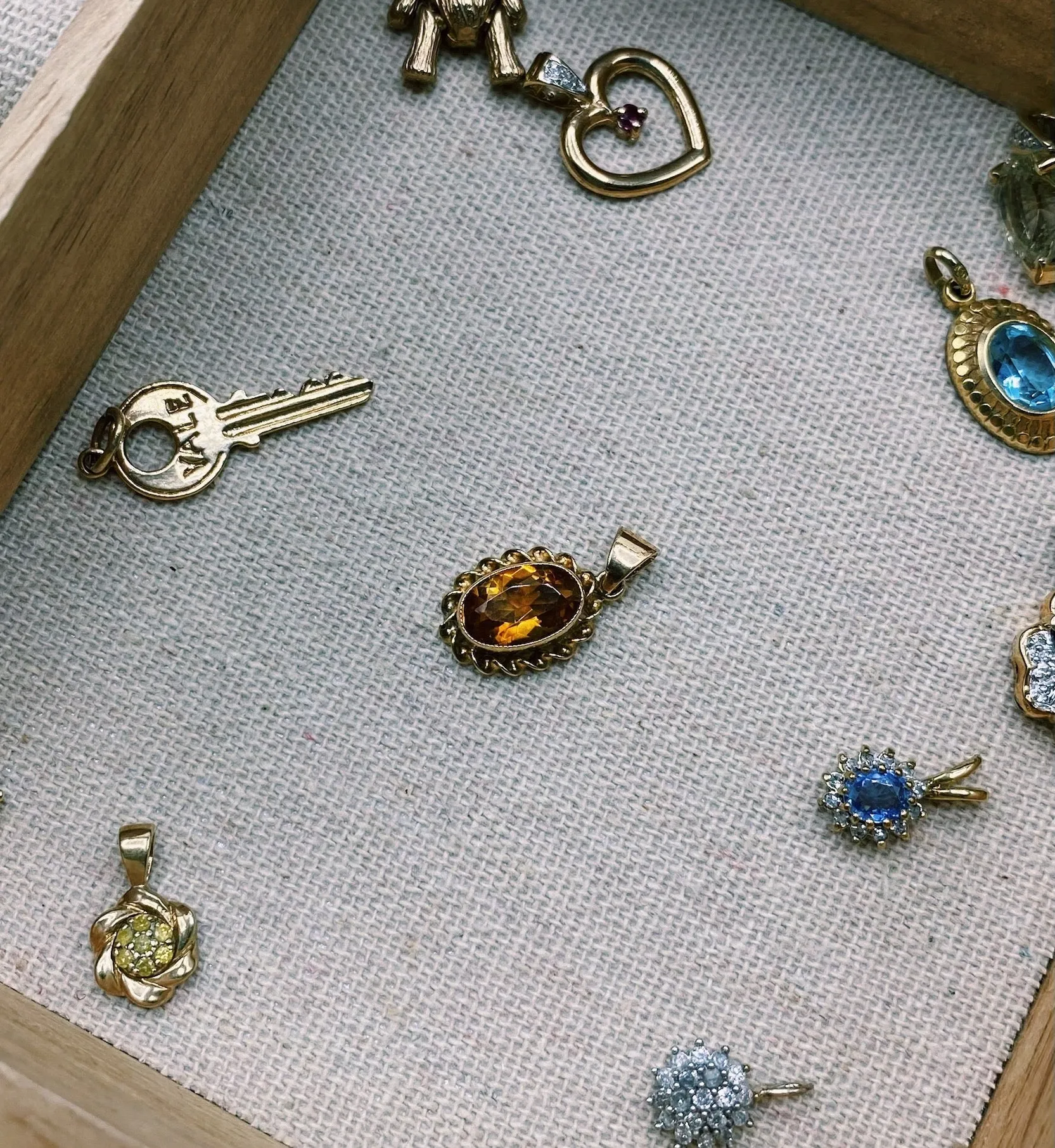 Vintage Citrine Honey Luster Charm